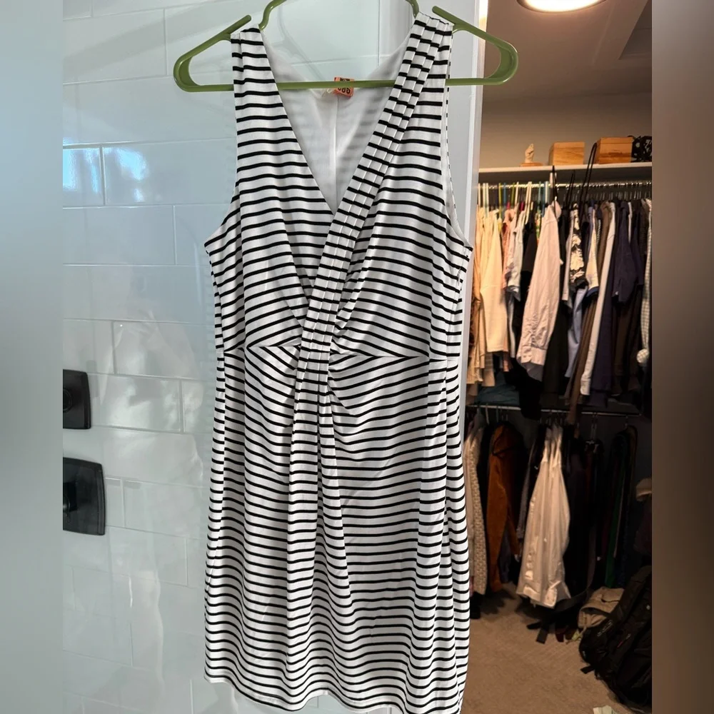 Black and White Striped Sleeveless Dress - Picture 1 of 7